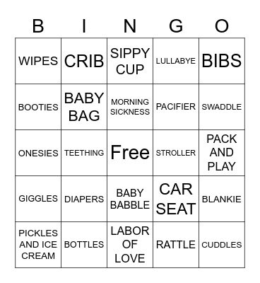 BABY Bingo Card