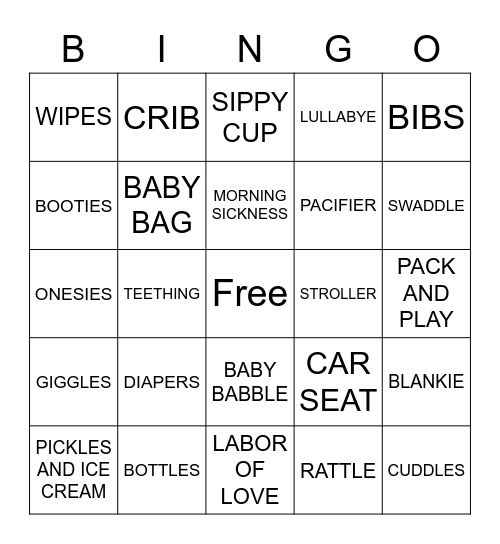 BABY Bingo Card