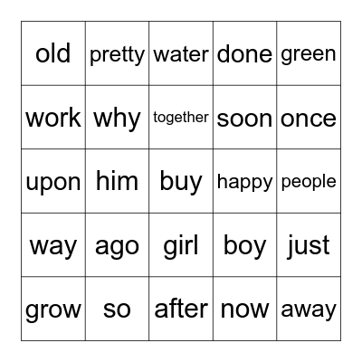 1st grade block 3 Bingo Card