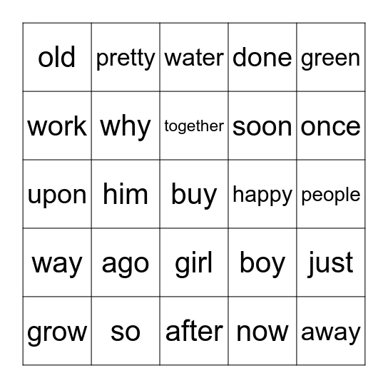 1st grade block 3 Bingo Card