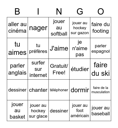 T'es branché Unité 2A Bingo Card
