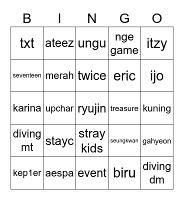 Main sama kak Arka Bingo Card
