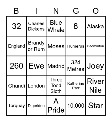 Memory Lane Bingo! Bingo Card