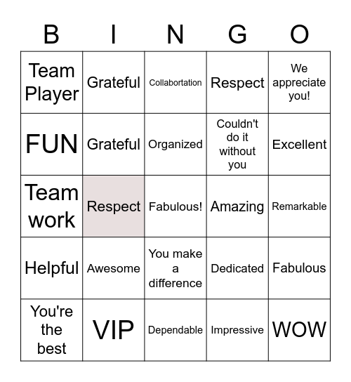 We will miss you Ashley!!! Bingo Card