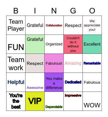 We will miss you Ashley!!! Bingo Card