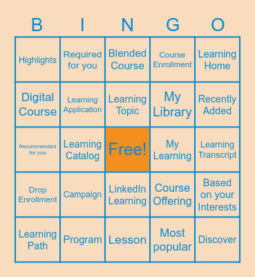 Workday Learning Bingo Card