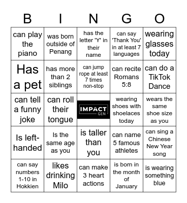 Find Someone Who... Bingo Card