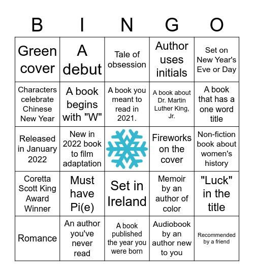 Winter Book Bingo Card