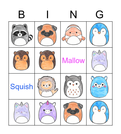 SQUISHMALLOW Bingo Card