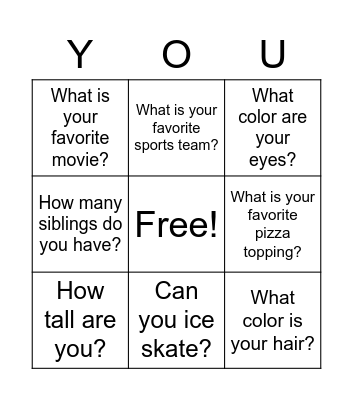 Get to know Bingo Card