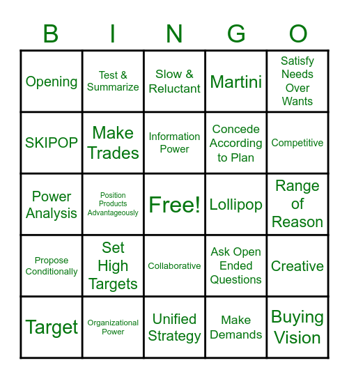 DRQ Bingo Card