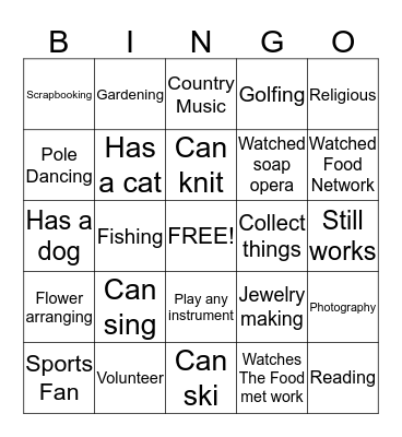 HUMAN BINGO Card