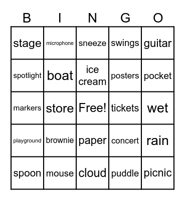 I You Give A Mouse ........ Bingo Card