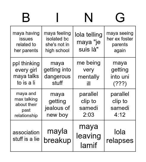 BINGO MAYA SEASON EDITION Bingo Card
