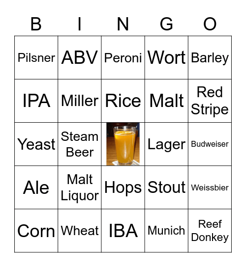 Beer Bingo Card