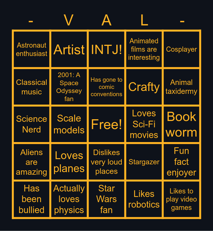 Bingo Series - INTJ bingo!