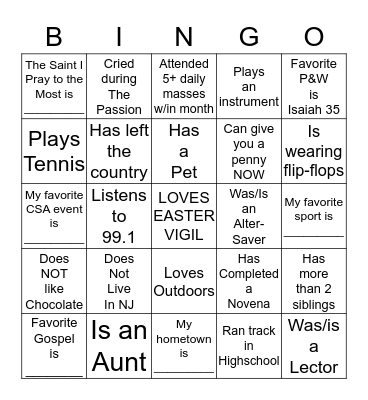 SUMMER SPIRIT NIGHT 6/17 Bingo Card