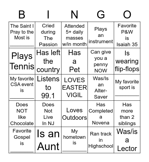 SUMMER SPIRIT NIGHT 6/17 Bingo Card