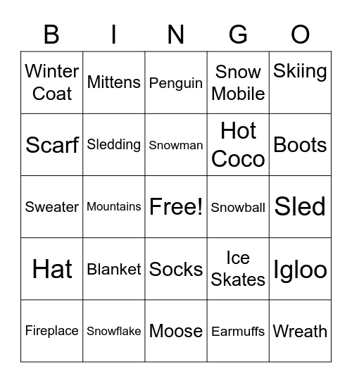 WINTER BINGO Card