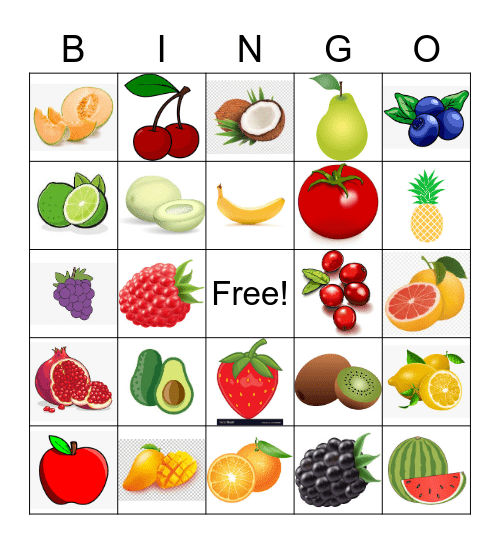 Les Fruits Bingo Card