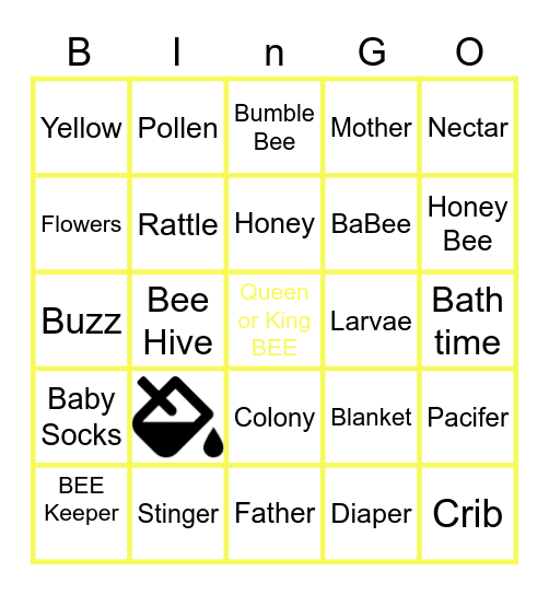 Honey BEE BINGO Card