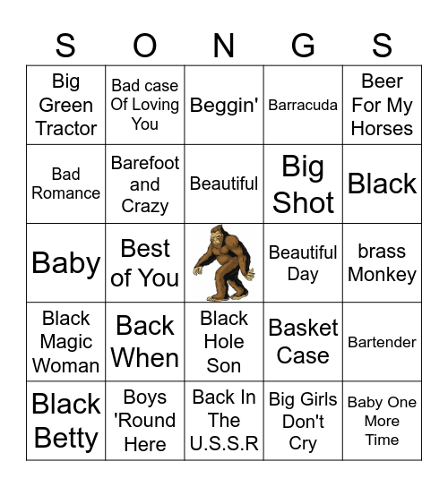 "B" Bingo Card