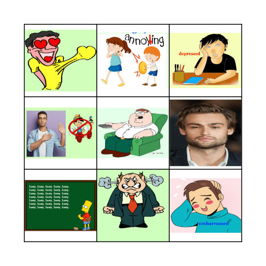 Les adjectifs Bingo Card