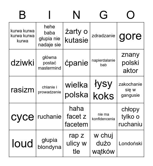 polskie filmy Bingo Card
