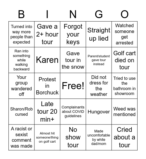 Expedition Leaders Bingo! Bingo Card