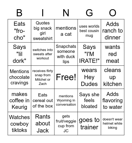 Sydney Bingo Card