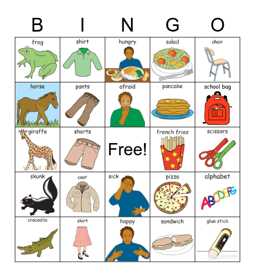Picture Bingo Card