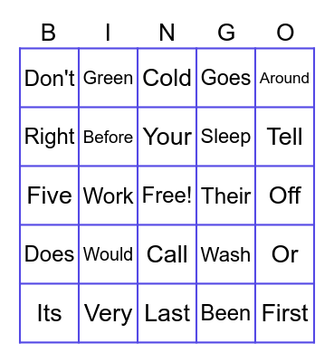 Blue Crew Bingo 1 Bingo Card