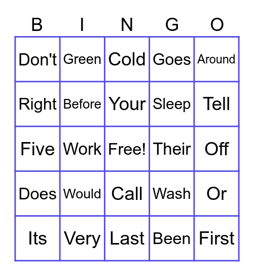 Blue Crew Bingo 1 Bingo Card