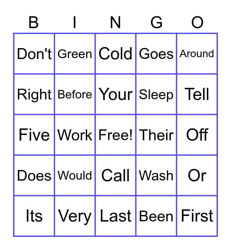 Blue Crew Bingo 1 Bingo Card