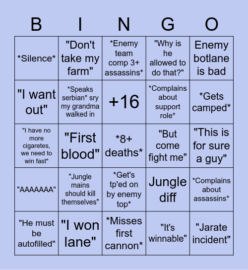 Marko Bingo Card