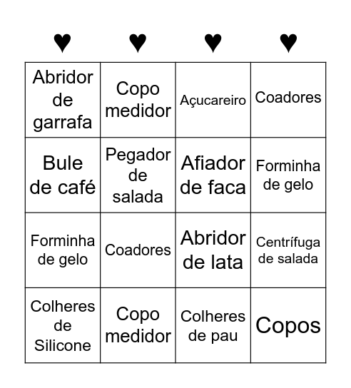 Chá da Dayse Bingo Card