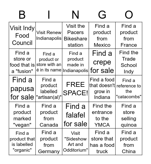 City Market Bingo Card