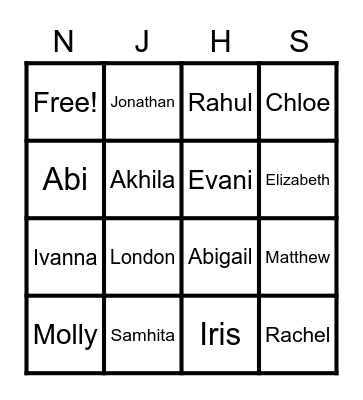 Ice Breaker Bingo Card