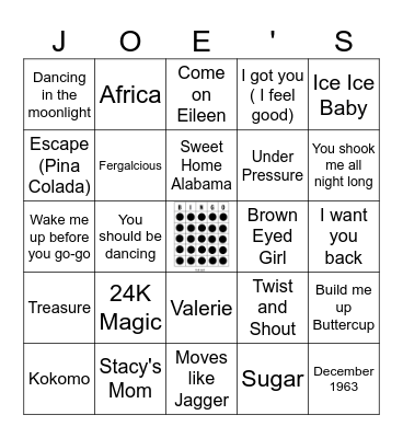 Cover All Bingo Card