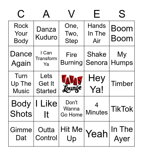 Caves Cover All Bingo Card