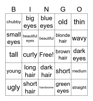 PHYSICAL APPEARANCE Bingo Card