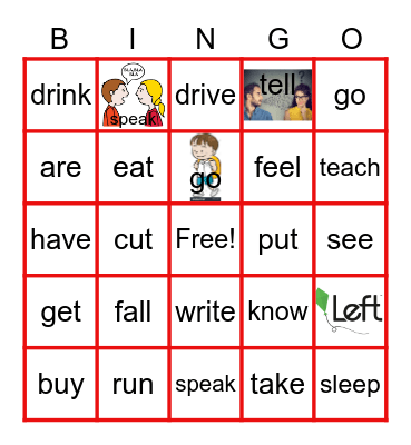 Irregular verbs (simple past) Bingo Card
