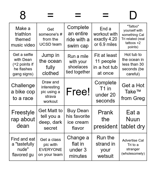 Fall Camp Bingo Card