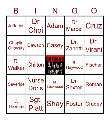 Chicago CrossOver Bingo Card