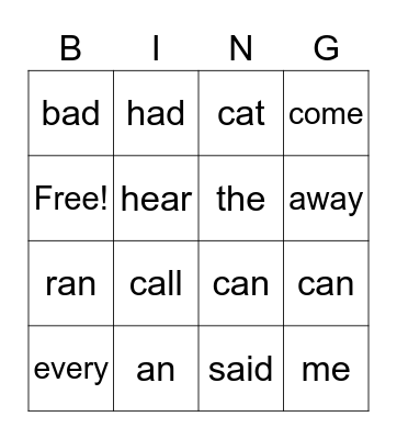 Jack and the Wolf Bingo Card