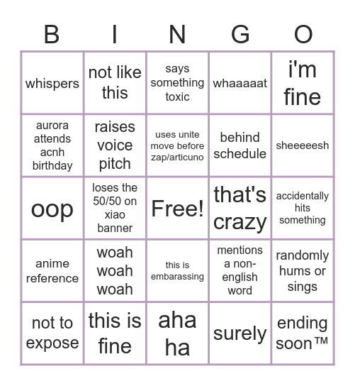 alexlilacs' birthday bingo Card