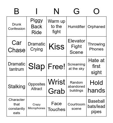 K Drama Bingo Card
