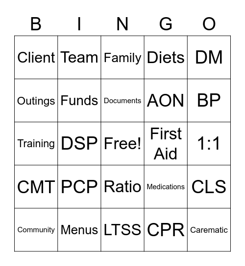 Residential Bingo Card