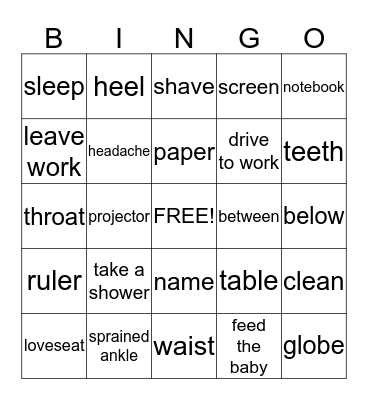 Long Vowel Bingo Card