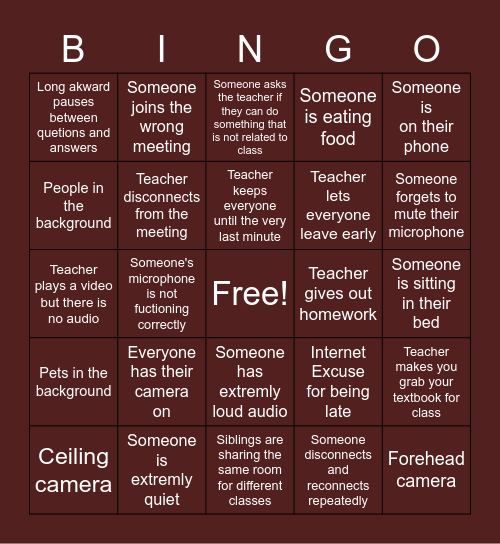 STA Virtual Bingo Card